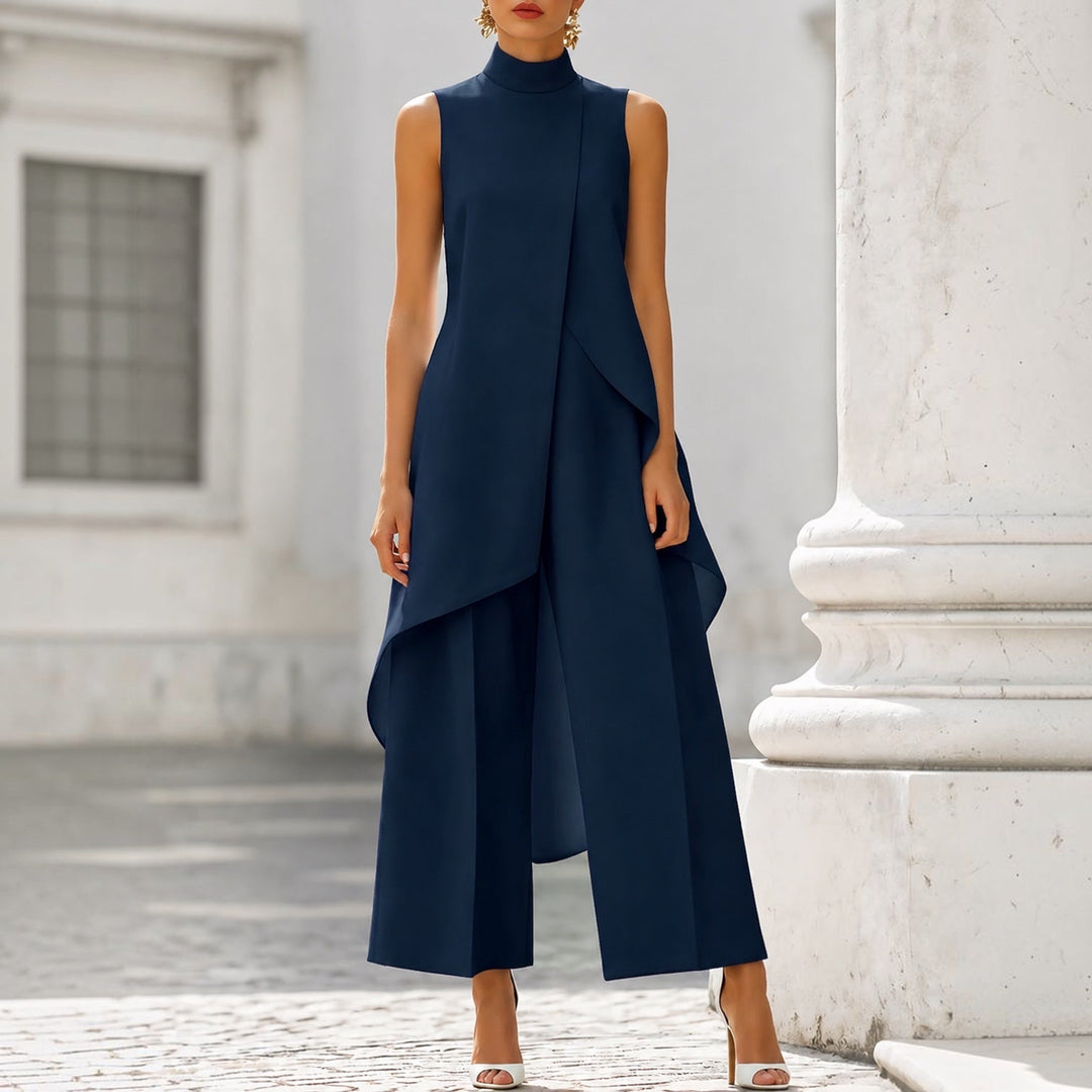 Daniela | Conjunto Elegante de Cuello Alto con Top Drapeado