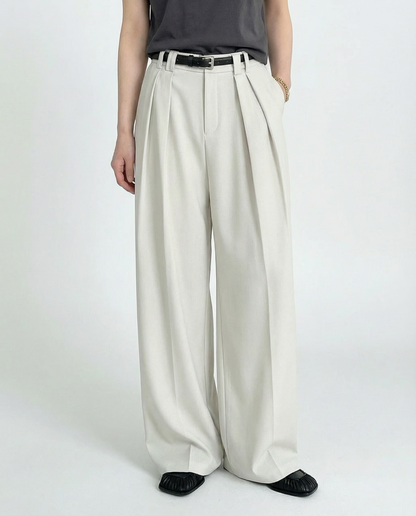 Teresa | Pantalón de Pierna Ancha Clásico Poliéster