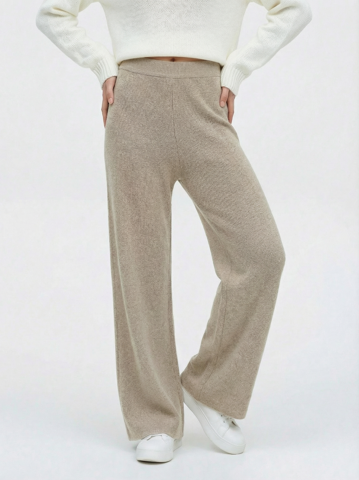 Laura | Pantalón de Cintura Alta Drapeado en Algodón
