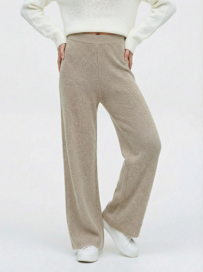 Laura | Pantalón de Cintura Alta Drapeado en Algodón