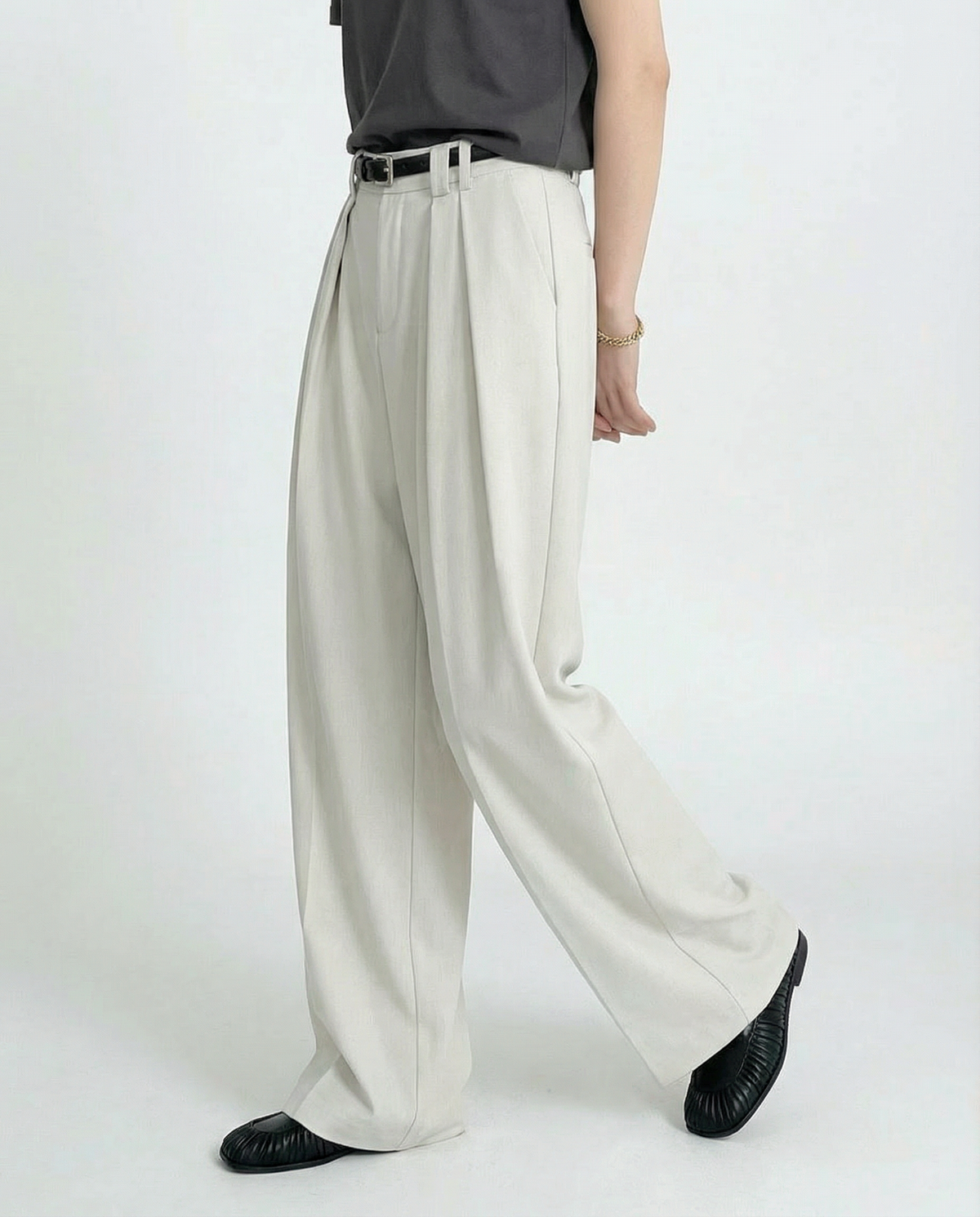 Teresa | Pantalón de Pierna Ancha Clásico Poliéster
