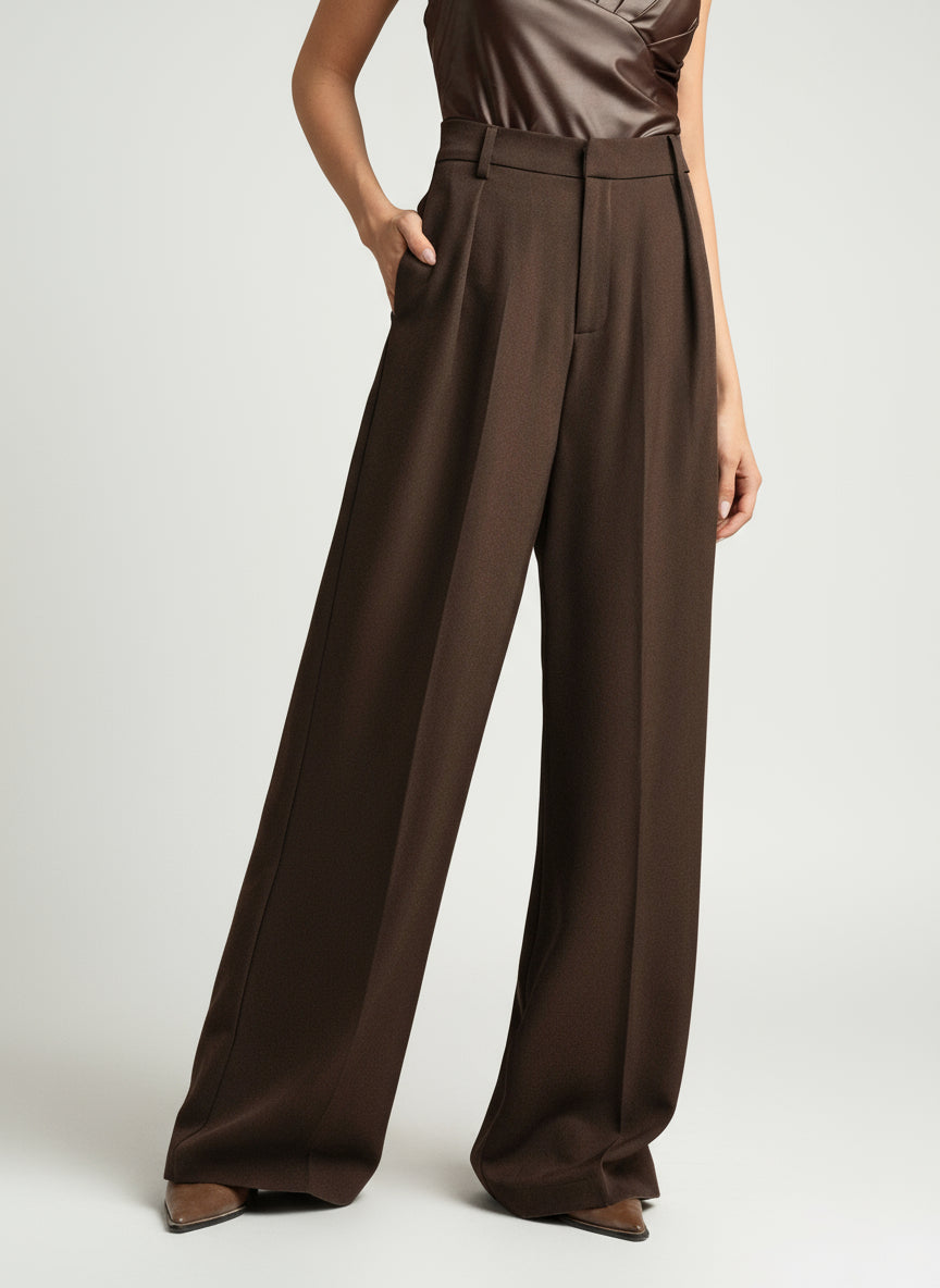 Cristina | Pantalón de Cintura Alta y Pierna Ancha