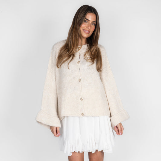 Mercedes | Cárdigan Oversize Manga Suave con Botones Talla Única