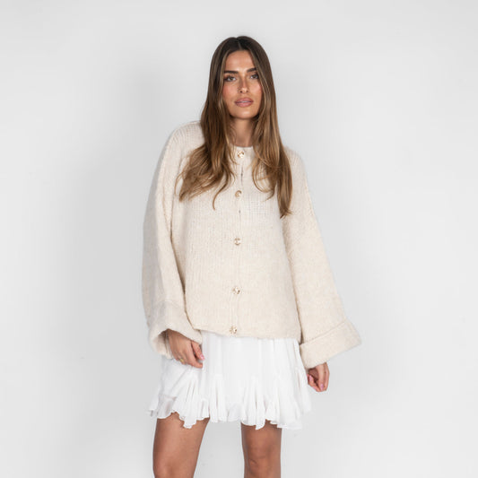 Mercedes | Cárdigan Oversize Manga Suave con Botones Talla Única