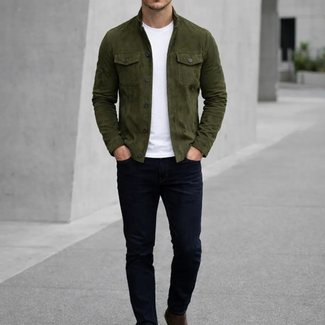 Lorenzo™ | Chaqueta de Ante Clásica para Hombre