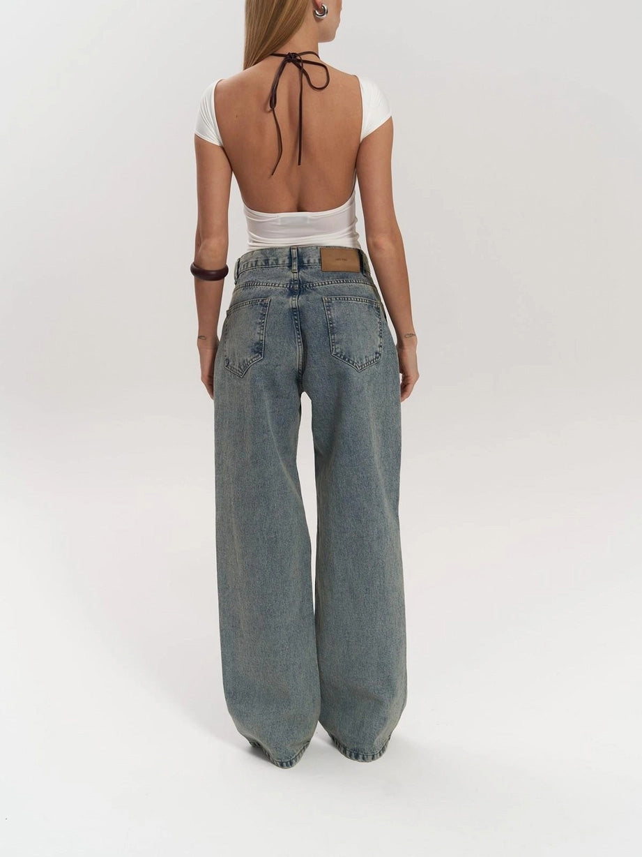 Valentina – Vaqueros Corte Regular con Malla Transparente