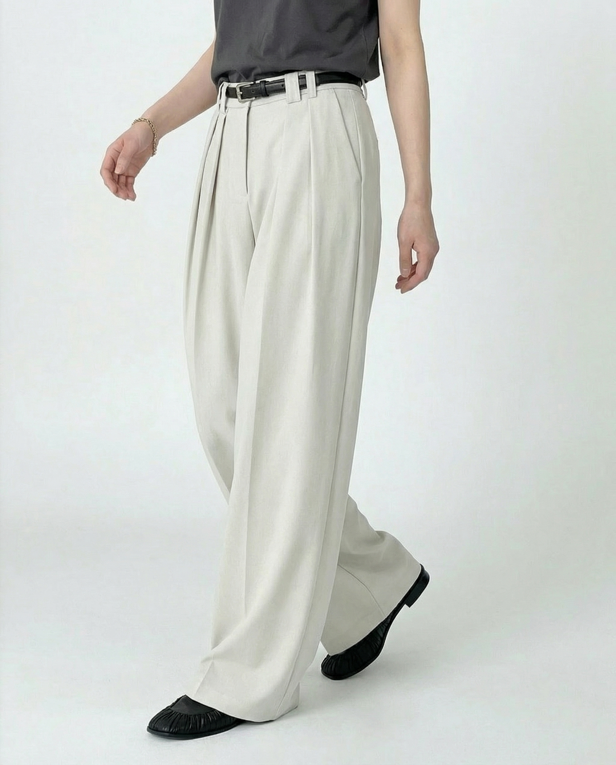 Teresa | Pantalón de Pierna Ancha Clásico Poliéster