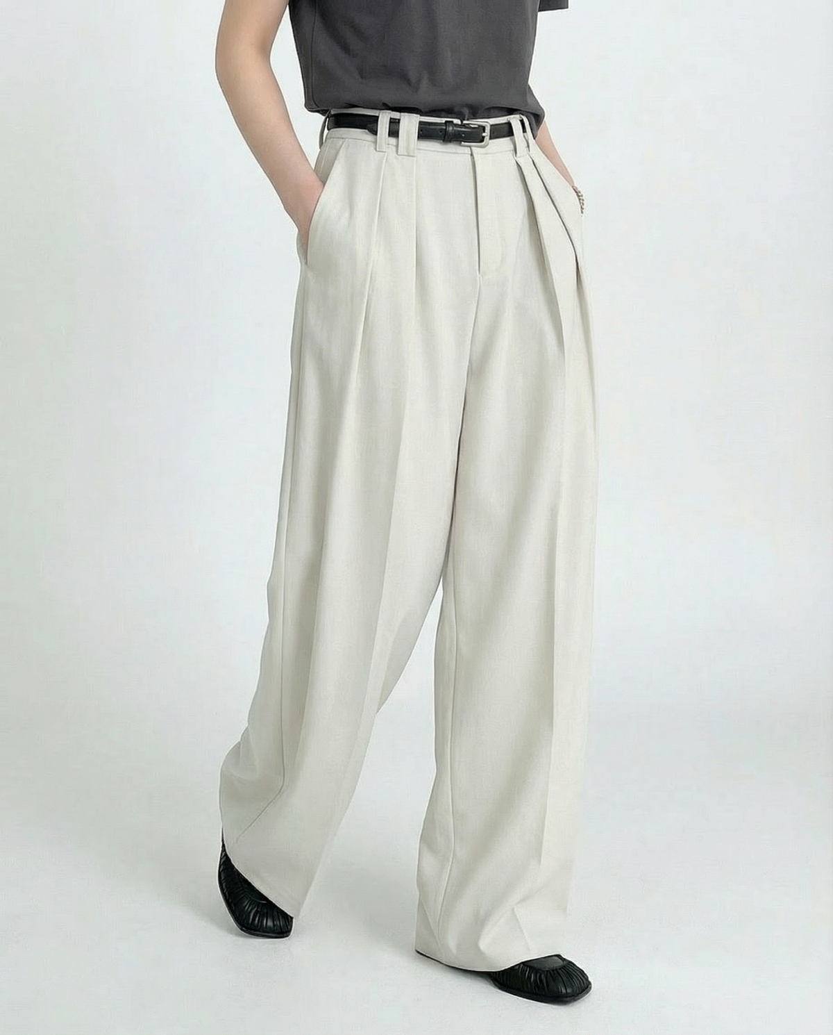 Teresa | Pantalón de Pierna Ancha Clásico Poliéster