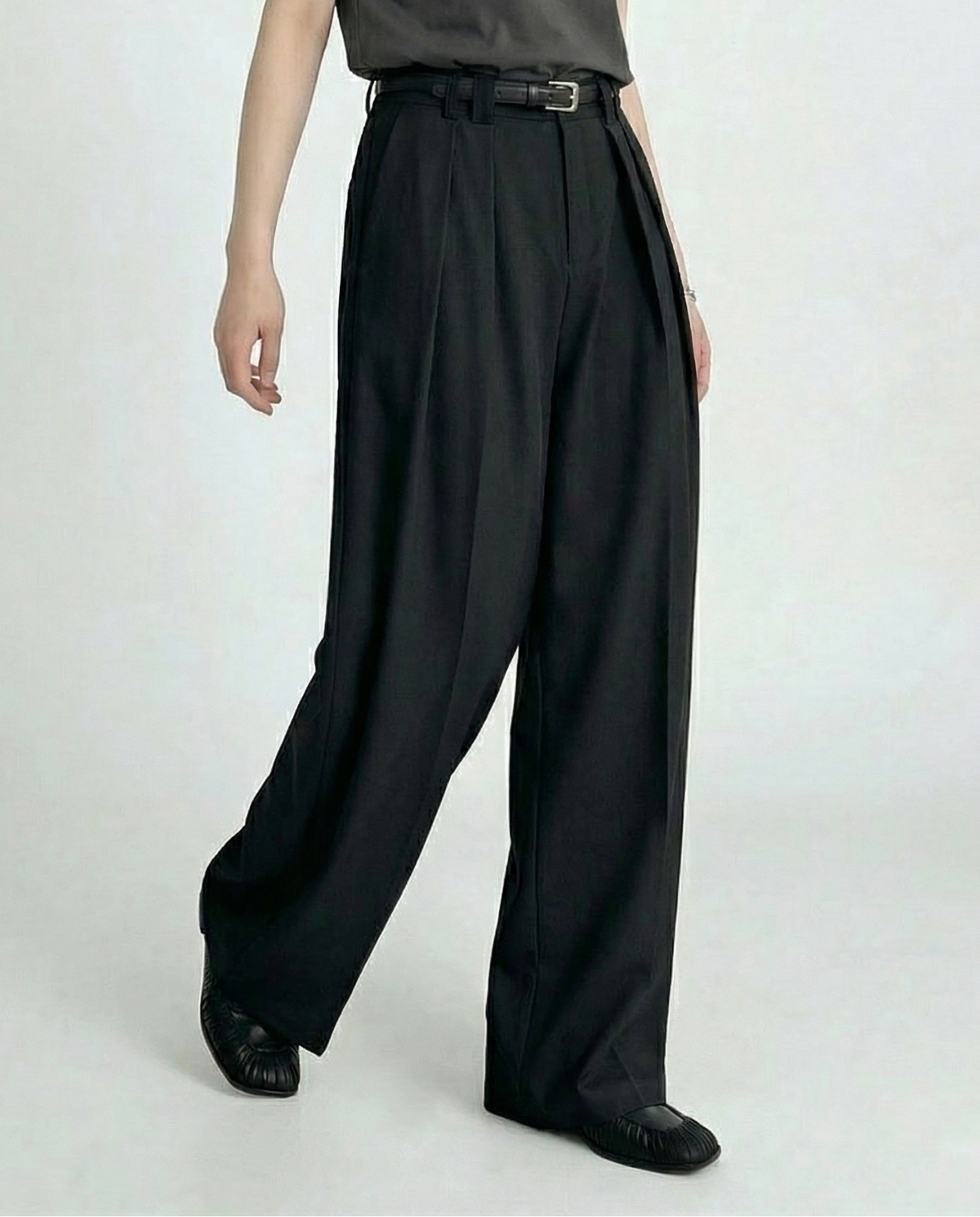Teresa | Pantalón de Pierna Ancha Clásico Poliéster