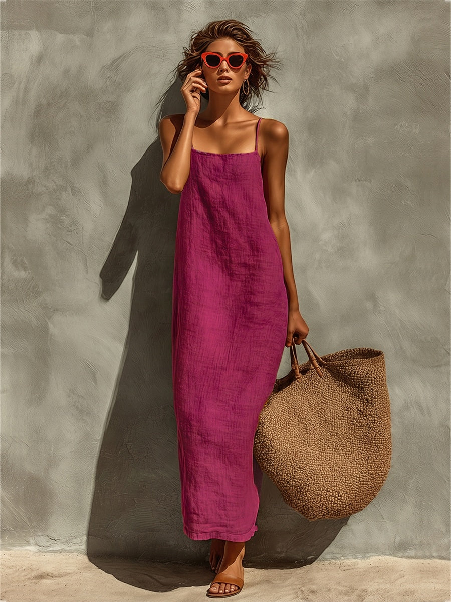 Aitana | Vestido Largo Casual Tirantes Escote Cuadrado