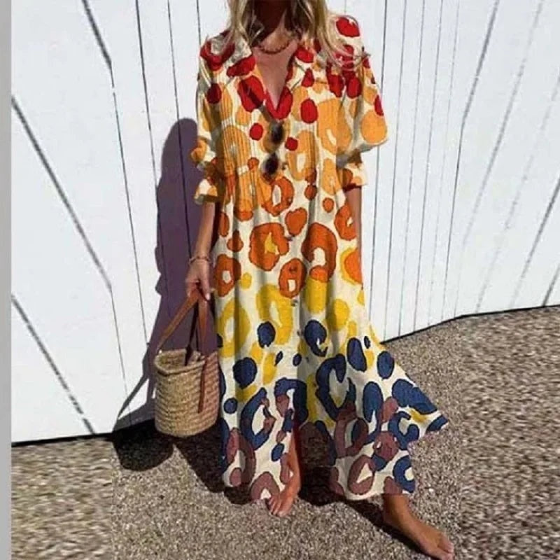 Aitana | Vestido Largo Floral Verano Escote V