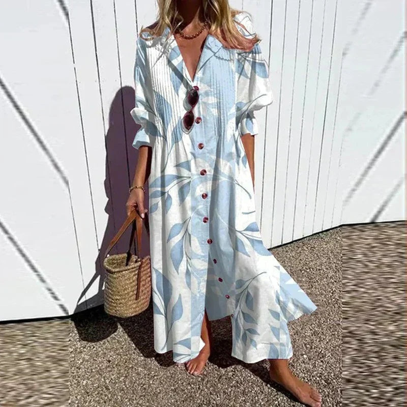 Aitana | Vestido Largo Floral Verano Escote V