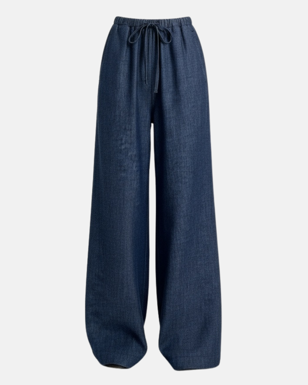 Alicia | Pantalón Azul Índigo de Corte Recto Algodón y Lino
