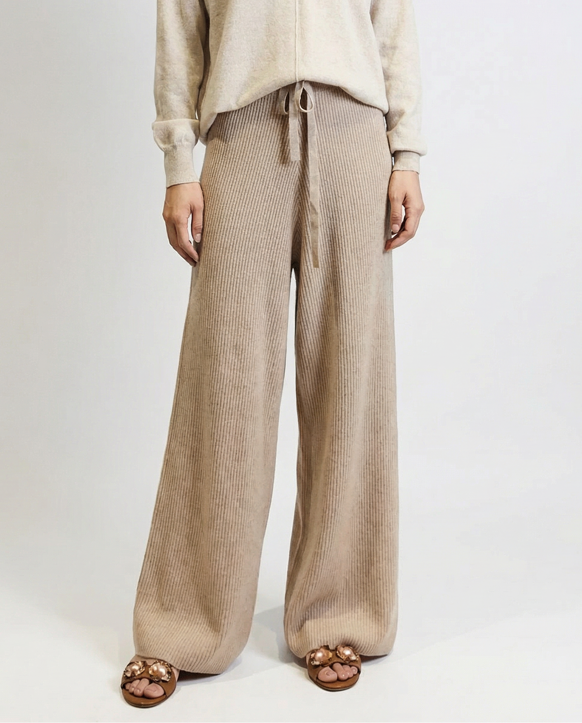 Sofía | Pantalón de Punto de Pierna Ancha