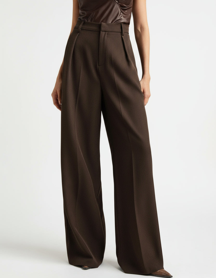 Cristina | Pantalón de Cintura Alta y Pierna Ancha