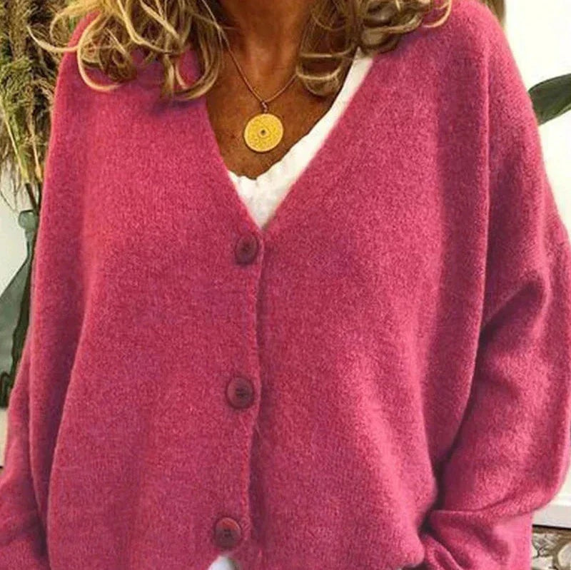 Fátima | Jersey Fino de Punto Cuello en V con Botones