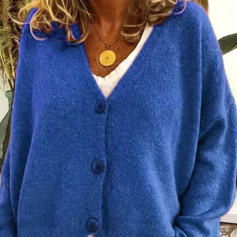 Fátima | Jersey Fino de Punto Cuello en V con Botones