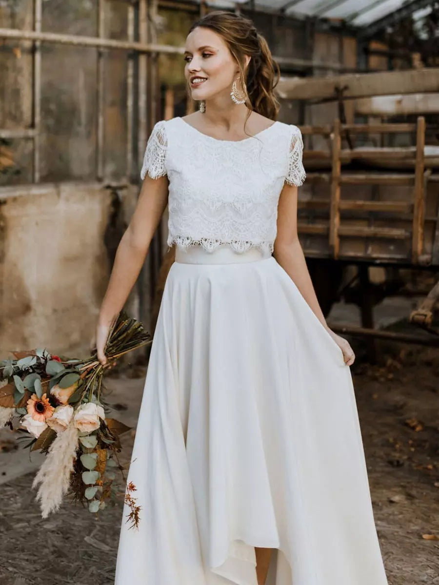 Milagros | Vestido de Novia de Dos Piezas con Encaje