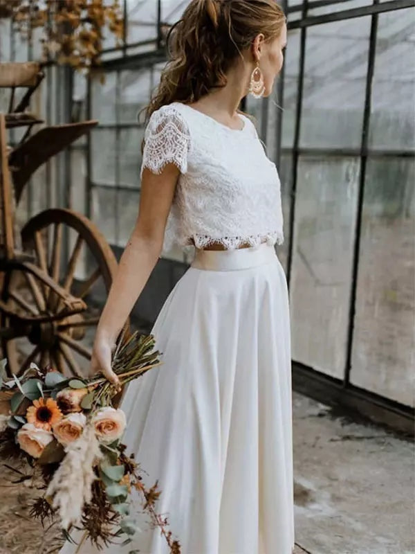 Milagros | Vestido de Novia de Dos Piezas con Encaje