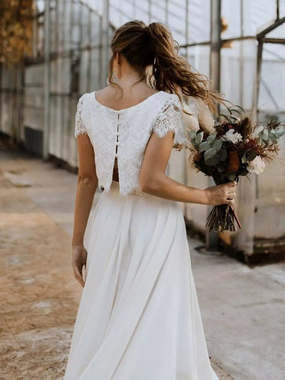 Milagros | Vestido de Novia de Dos Piezas con Encaje