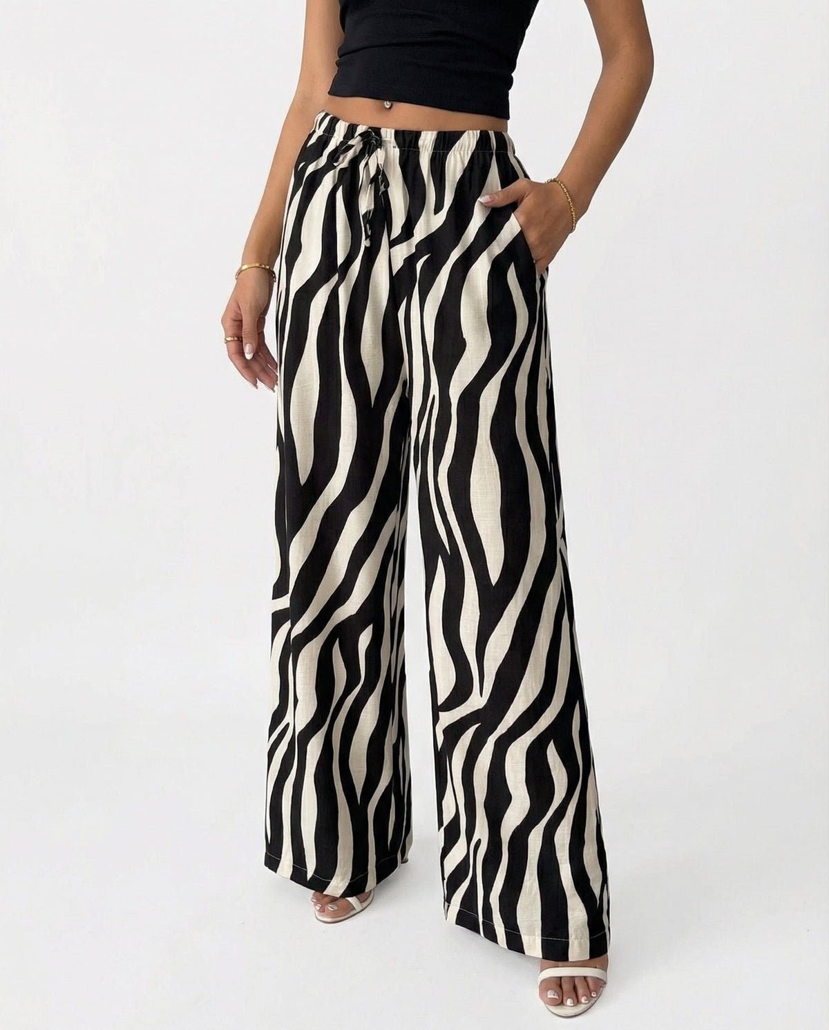 Patricia | Pantalón de Pierna Ancha Estampado Floral