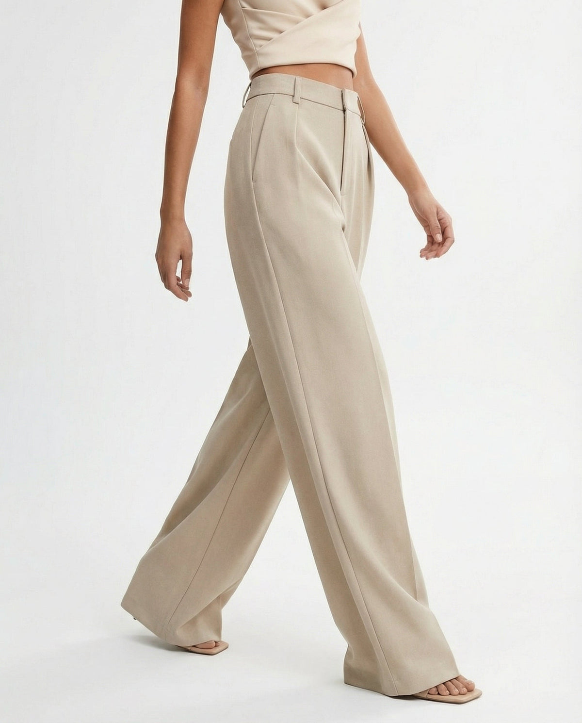 Cristina | Pantalón de Cintura Alta y Pierna Ancha