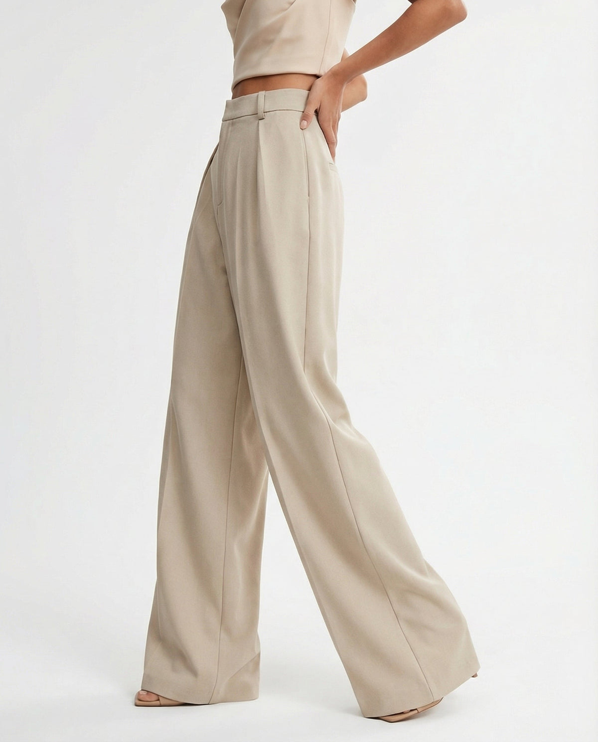 Cristina | Pantalón de Cintura Alta y Pierna Ancha