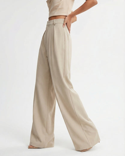 Cristina | Pantalón de Cintura Alta y Pierna Ancha