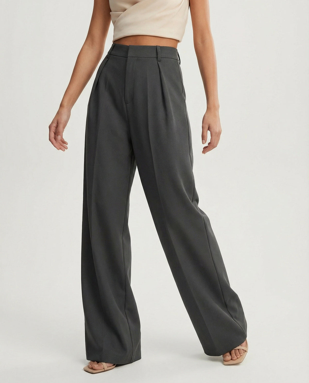 Cristina | Pantalón de Cintura Alta y Pierna Ancha