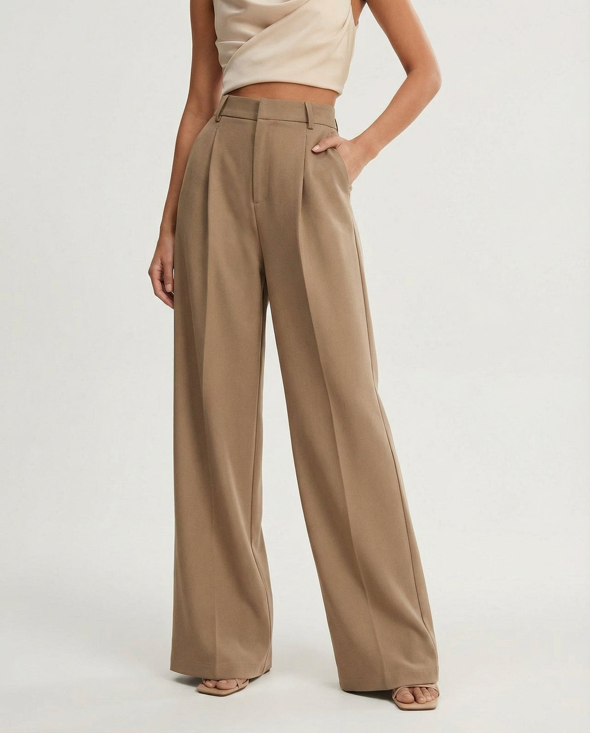 Cristina | Pantalón de Cintura Alta y Pierna Ancha