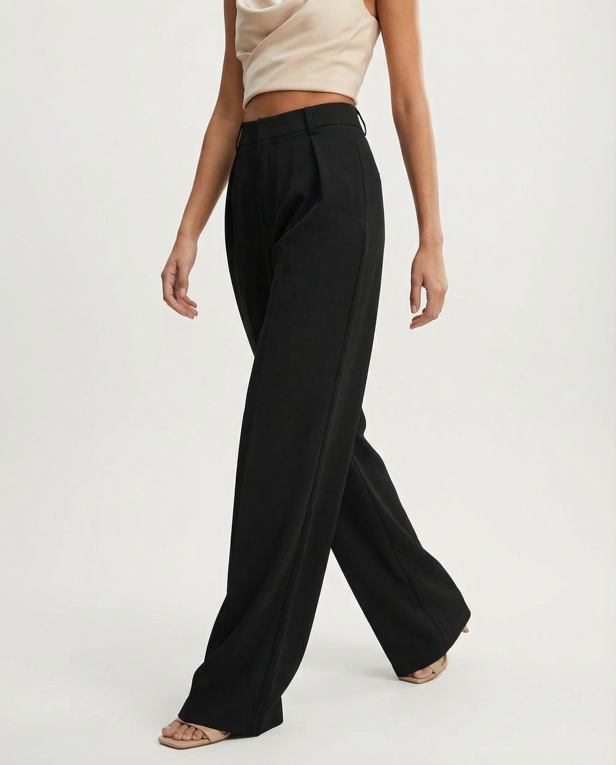 Cristina | Pantalón de Cintura Alta y Pierna Ancha