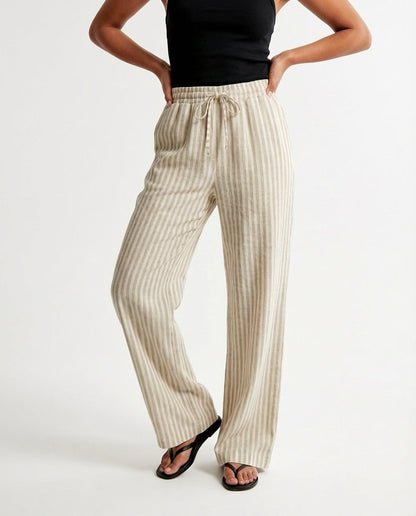 Rebeca | Pantalón de Pierna Ancha con Rayas Verticales
