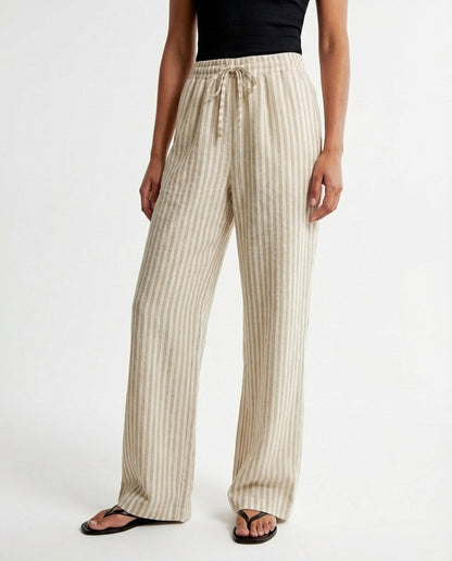 Rebeca | Pantalón de Pierna Ancha con Rayas Verticales