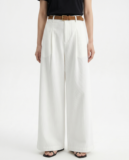 Mónica | Pantalón de Pierna Ancha Tencel y Algodón