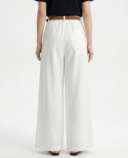 Mónica | Pantalón de Pierna Ancha Tencel y Algodón