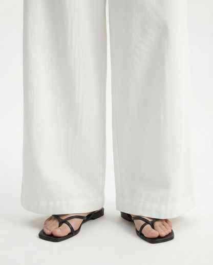 Mónica | Pantalón de Pierna Ancha Tencel y Algodón