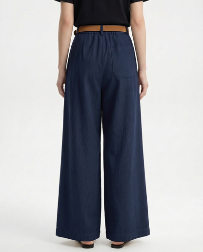 Mónica | Pantalón de Pierna Ancha Tencel y Algodón