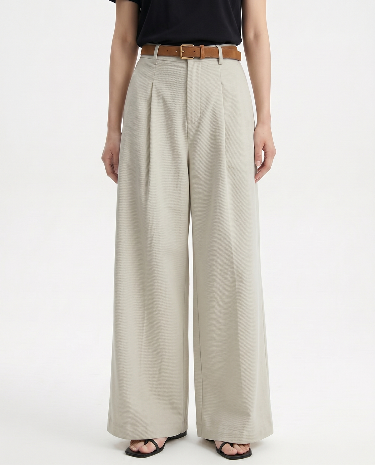 Mónica | Pantalón de Pierna Ancha Tencel y Algodón