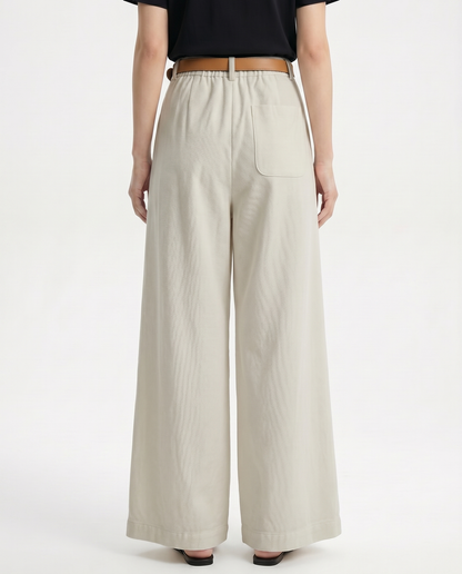 Mónica | Pantalón de Pierna Ancha Tencel y Algodón