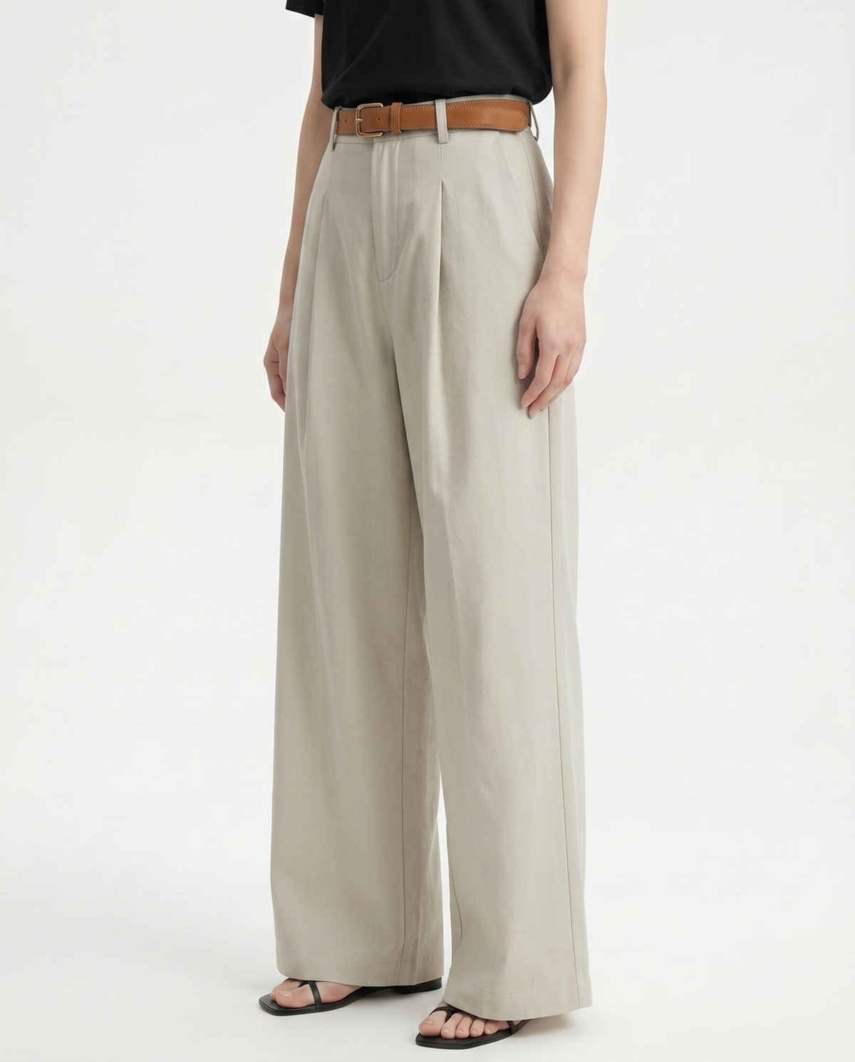 Mónica | Pantalón de Pierna Ancha Tencel y Algodón