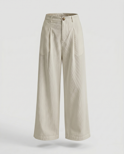 Mónica | Pantalón de Pierna Ancha Tencel y Algodón