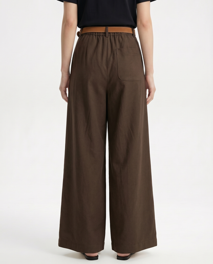 Mónica | Pantalón de Pierna Ancha Tencel y Algodón
