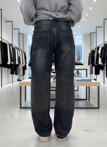 Brillante – Jeans Anchos con Detalles Brillantes