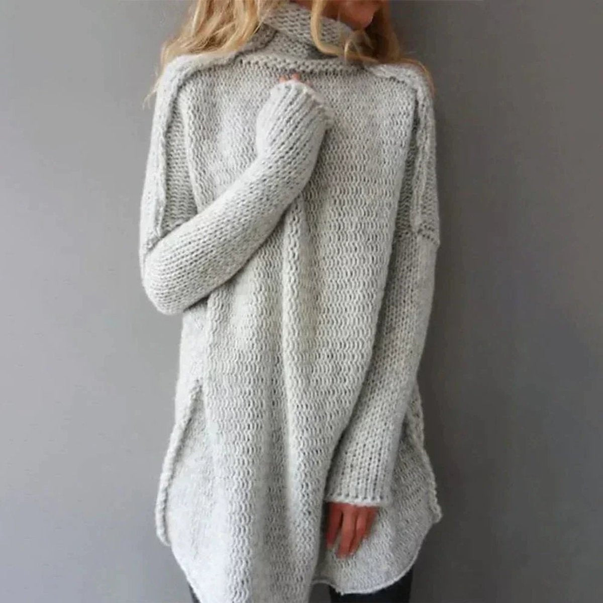 Águeda | Jersey de Punto Oversize Cuello Alto Manga Larga