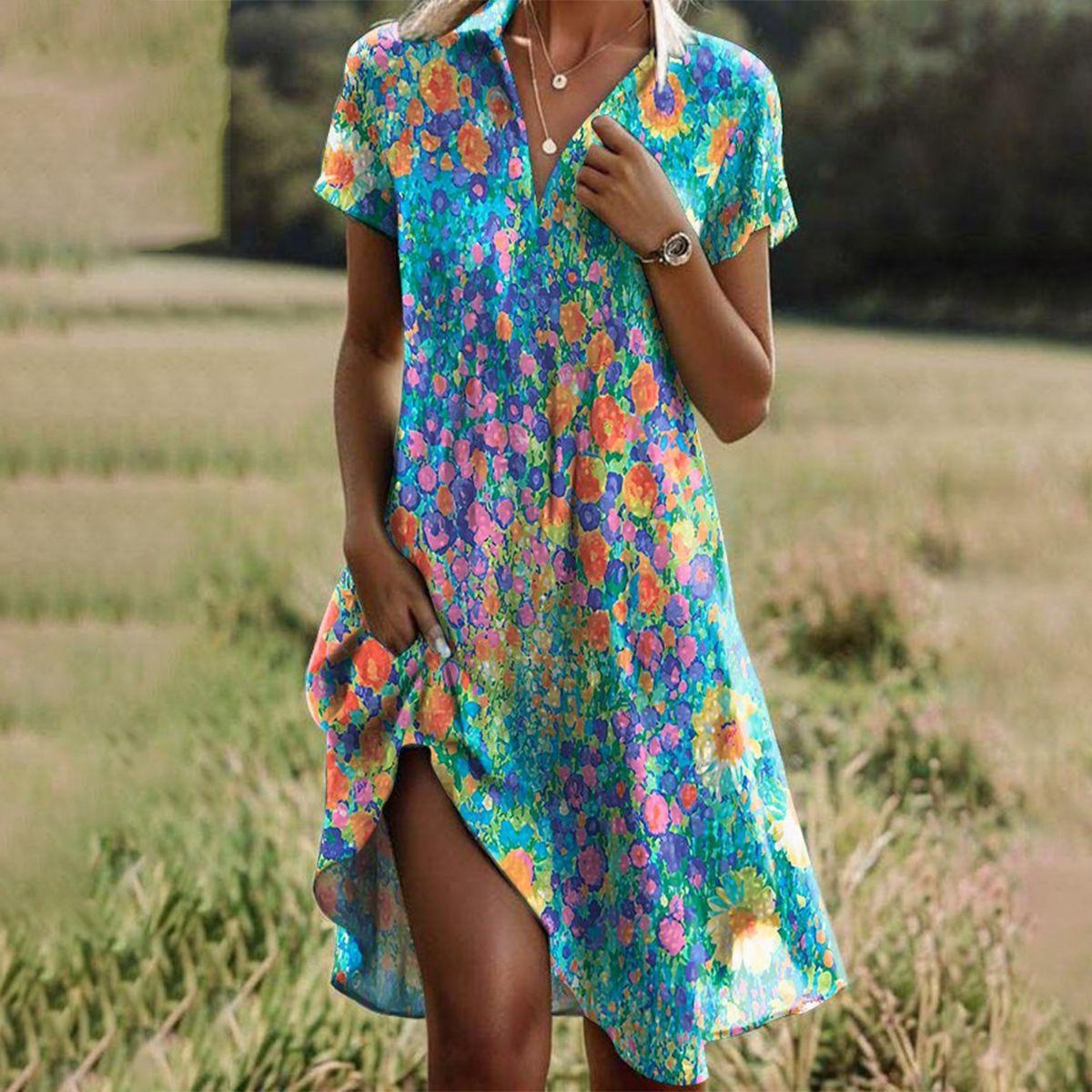 Mireia | Vestido Midi Floral de Verano con Escote en V