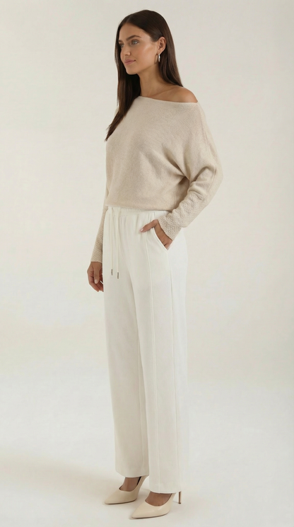 Remedios | Jersey de Punto Off-Shoulder Holgado Manga Larga