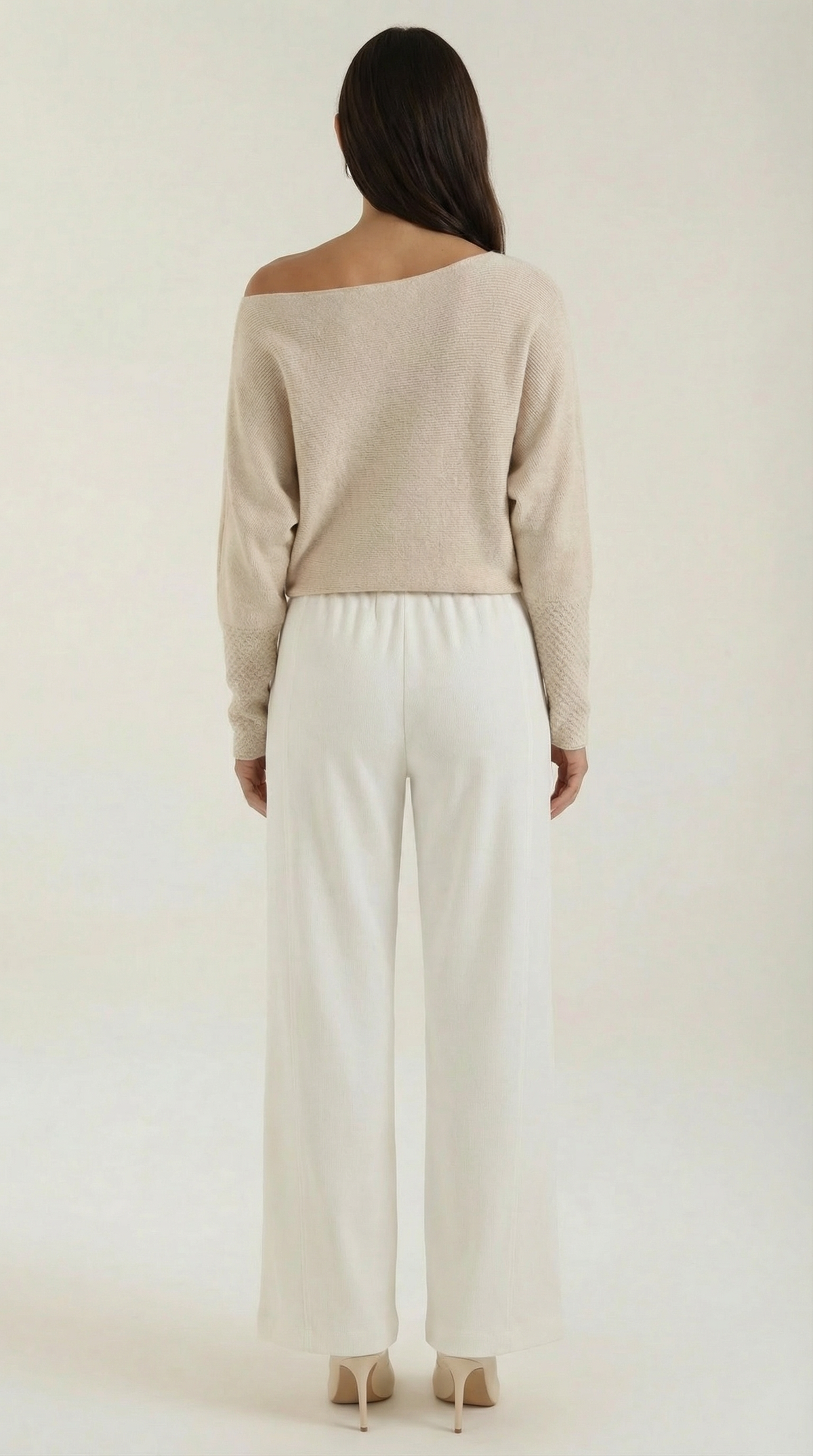 Remedios | Jersey de Punto Off-Shoulder Holgado Manga Larga