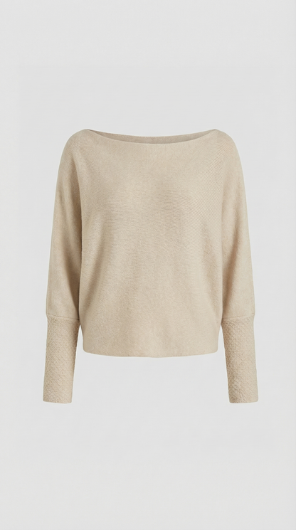 Remedios | Jersey de Punto Off-Shoulder Holgado Manga Larga