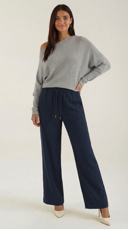 Remedios | Jersey de Punto Off-Shoulder Holgado Manga Larga