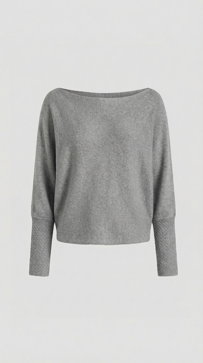 Remedios | Jersey de Punto Off-Shoulder Holgado Manga Larga